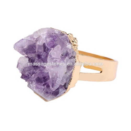 Amethyst cluster stone ring CZ Amethyst cluster ring with allory