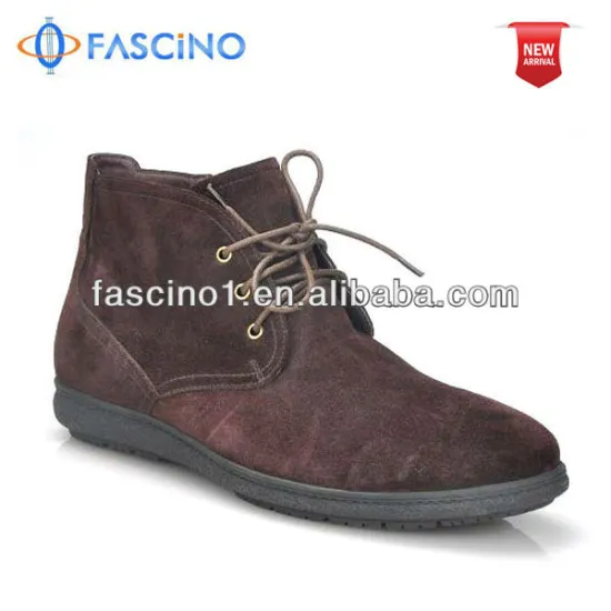 Leather ankle winter boots for men