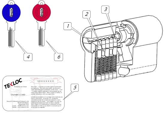 Computer Key Euro Cylinder 10pins