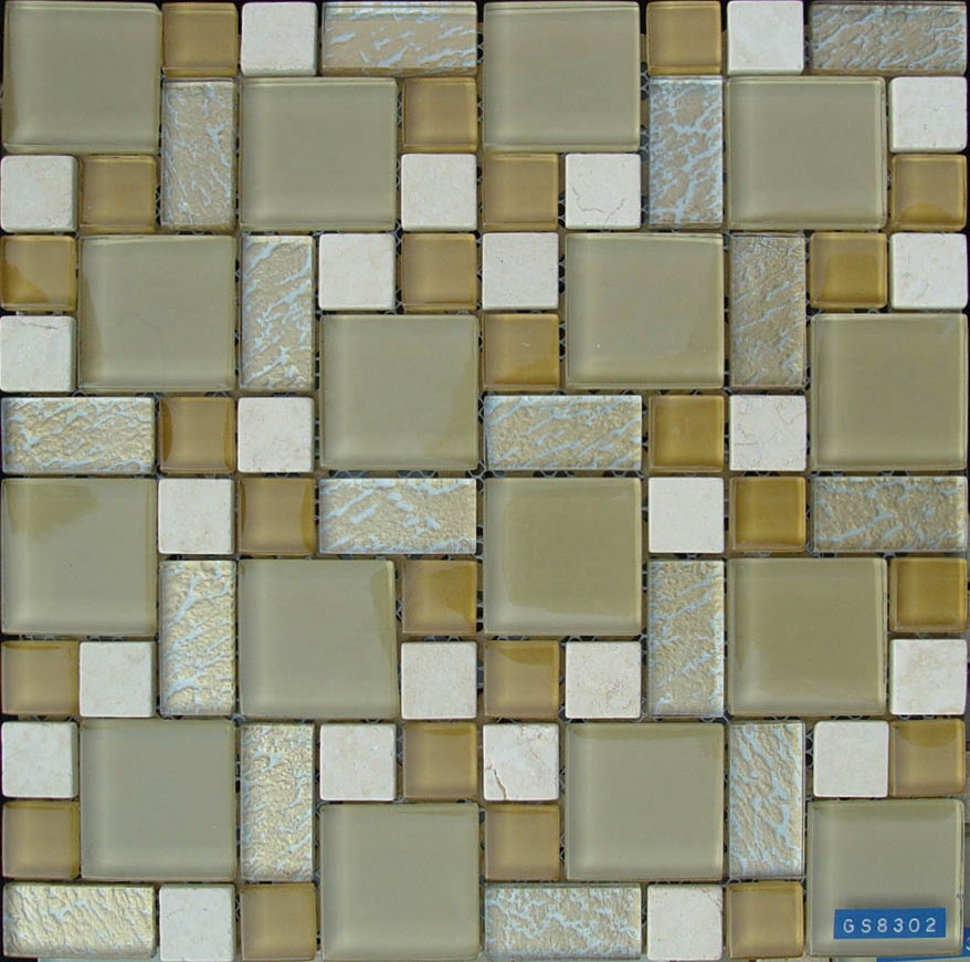 Glass Mixed Stone Mosaic Tile