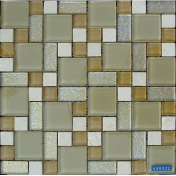 Vidrio, Azulejo mosaico piedra con mezcla de