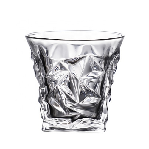 Laser carved logo vodka glass glass