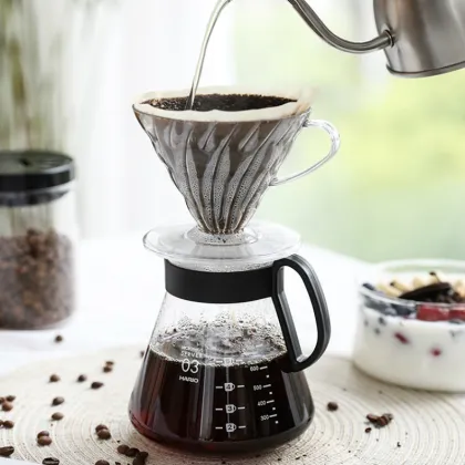 Japan Hario V60 Pour Over Glass Range Coffee Server Carafe Drip Coffee Pot Coffee Kettle Brewer Barista Percolator Clear