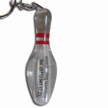 Bowling Keychain, Made of Acrylic, Various Colors are Available