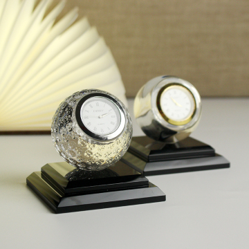 Crystal Glass Ball Shaped Digital Clock with Custom Logo - Desk Office Decoration & Business Gift