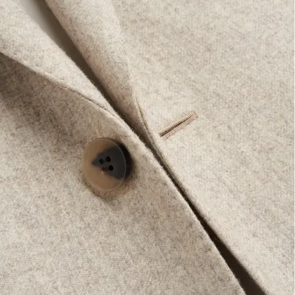 Men's Elegant Beige Suit Set in Wool Fabric