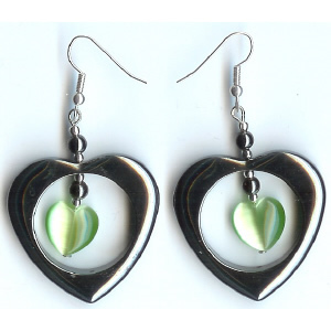 Orecchino ematite con gancio in argento 925