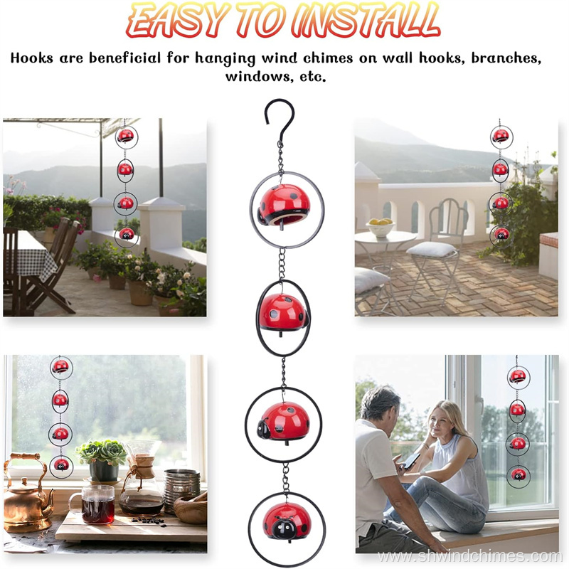 Outdoor Ladybug Acrylic Wind Chime