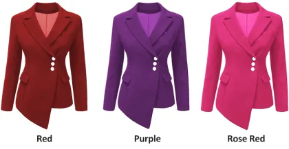 Fashion Three Button Irregular Women Blazer Suit