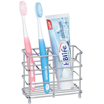 Jutye Bathroom Silver Stainless Steel Toothbrush Caddy