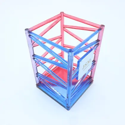 JSM Acrylic Desktop Organizer - Storage Box with Pen Pencil Holder