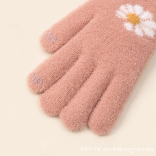 Winter Jacquard Touch Screen Stretch Knitted Unisex Warm Gloves