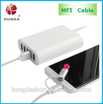 2 in 1 MFI cable 1.2m usb data cable MFI fast charge cable
