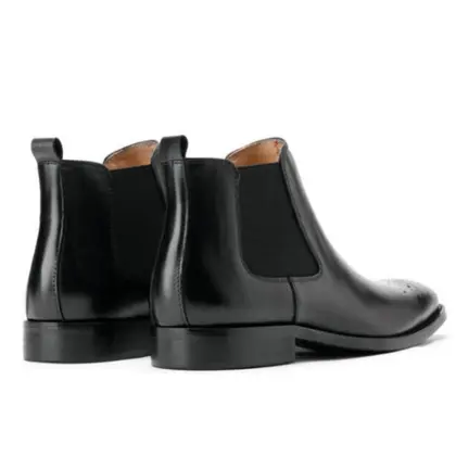 Height increasing shoes Chelsea ankle boots leather
