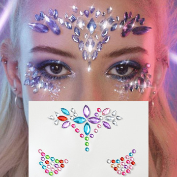 Crystal Drill Eyebrow Makeup Stickers for Face Decoration