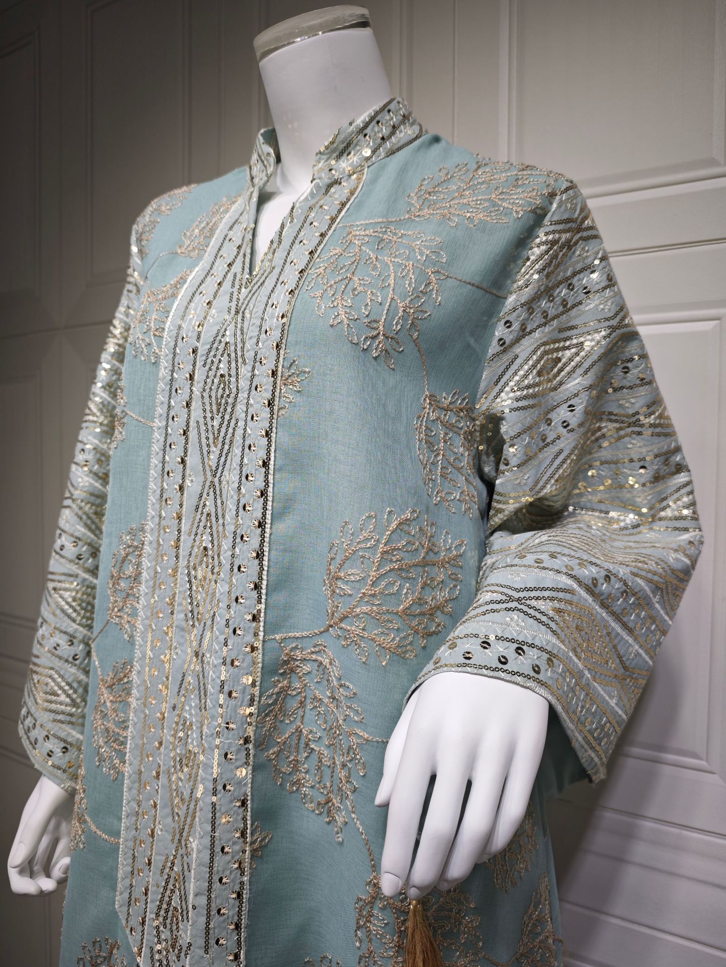 Embroidery Jalabiya Abaya Dress Ramadan AB423 (14)