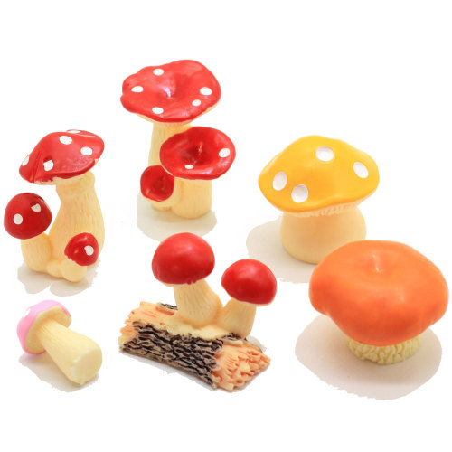 3D Cute Mini 100pcs Mushroom Multi Sizes Kawaii Loose Resin Bead Crafts for Keychain Pendant Slime DIY Desk Microlandschaft