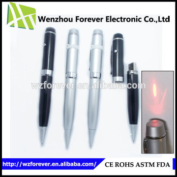 2016 Hot Selling Brass 3 in 1 USB Flash Ballpoint Pen Drive With Red Pointer Laser