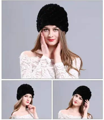 Beaver rabbit fur hat fur hat female winter