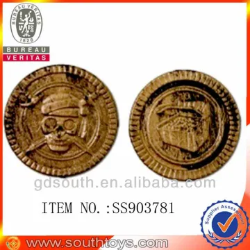 plastic pirates bronze-coloured coins