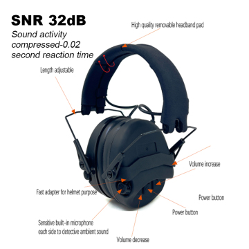 GS152P2AA-F1 Soundproof Anti-Noise Cancelling Ear Protection Defender: Safe and Effective Electronic Shooting Earmuffs