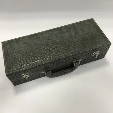 High Quality Gray Crocodile PU Leather Storage Box