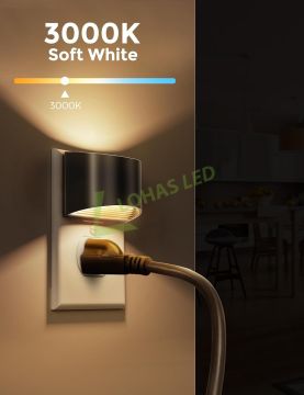 LOHAS LED Mini Nightlight - Dusk to Dawn Sensor Wall Plug Night Lamp for Kids and Babies