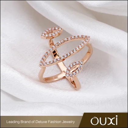 OUXI Unique Design Fashion Jewelry 18 Karat Gold Plated Ring