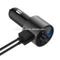 Universal sem fio bluetooth transmissor fm dual usb portas usb3.0 5a carregador de carro celular rápido com telefone hands-free