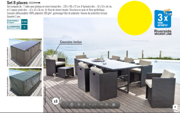 Rattan 8 Seater dinner set