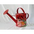 Red Metal Watering Can With 1 Gallon