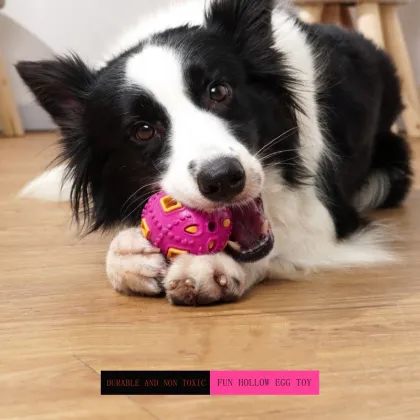 Hollow Rubber Egg Dog Toy with Bell/Light