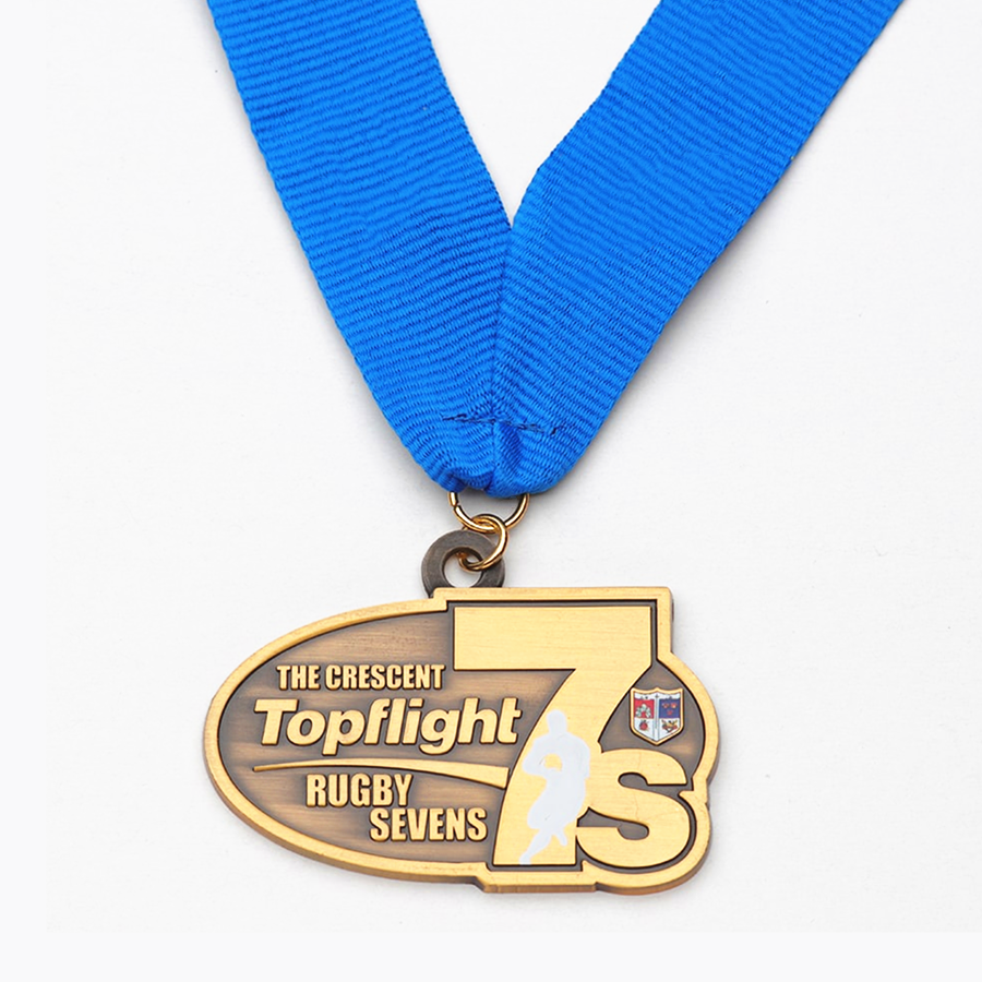 Medalhas de rugby de metal levantado personalizado