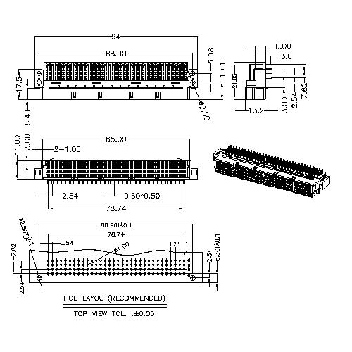 Type C DIN41612 Connectors 128 Positions China Manufacturers Suppliers ...