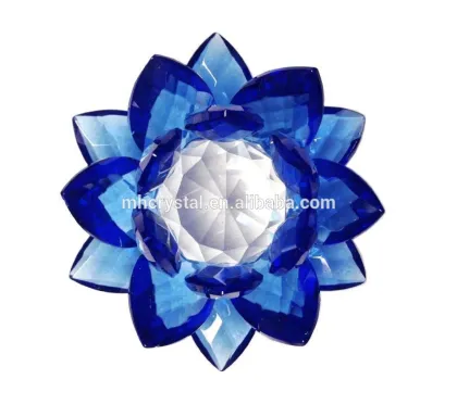 Blue Crystal Lotus Flower Feng Shui Home Decor MH-H0109