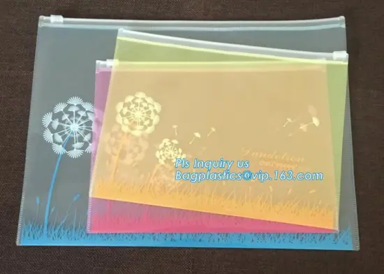 Bag with Plastic Zipper and Slider, zip slider nylon frosted pvc bag, EVA Skin Care Packaging Bags With Slider Zipper