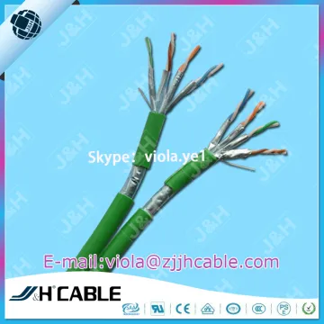 Indoor fluke rohs CE CAT6A cat7 cat6 lan cable FFTP 23AWG dual cable for interchanger CM CMX CMR CMP