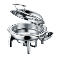 Stainless Steel Round Roll Chafing Dish w/Glass Window Lid