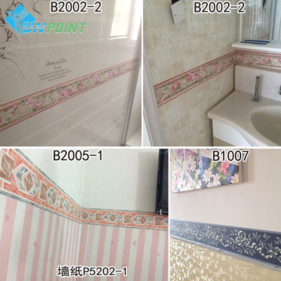 PVC Self-adhesive Border Stickers Kid Room Bedroom Waistline Wall Sticker Waterproof Kitchen Bathroom Skirting Wallpaper Borders