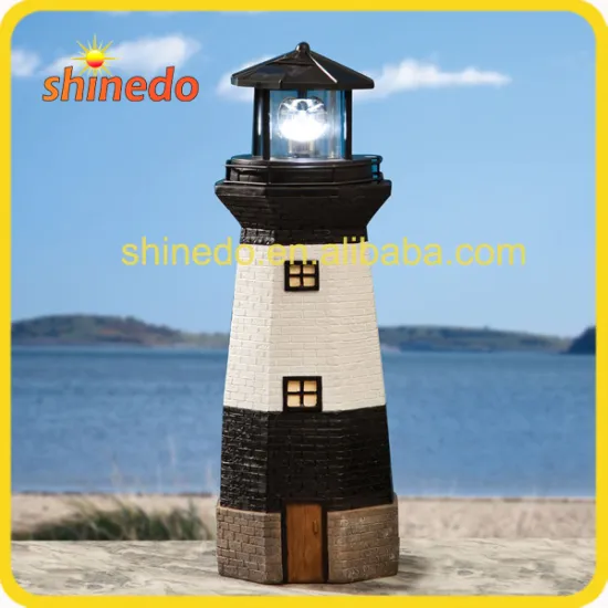 Solar Lighthouse light with Rotating Beacon for garden decoration
