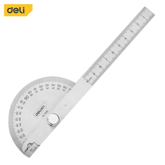 Deli Tools DL7306 150mm Round Head Angle Ruler Stainless Steel Ruler
