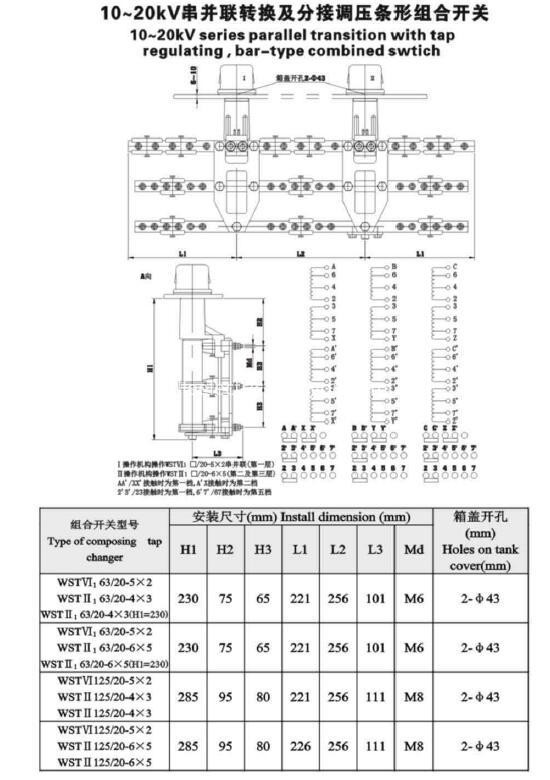 10-20KV SERIES PARALLEL TRANSITION WITH TAP CHANGER REGULATING,BAR TYPE COMBINED SWITCH