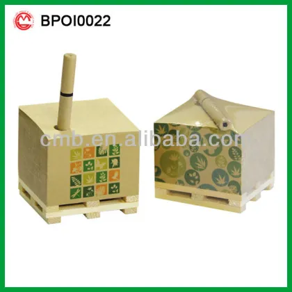 ECO CRAFT PAPER MEMO CUBE WITH PEN HOLDER