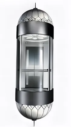 Silver and Golden Capsule Elevator for Passenger Lift
