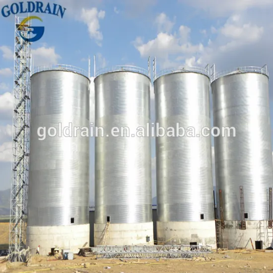 Assembly flat bottom corrugated steel silo for grain storage