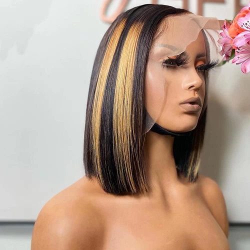 13x6 Lace Frontal Wig Transparent Lace Short BOB Full Silk Base Cap Lace Wig Glueless Full Lace Wig Human Hair With Silk Base Supplier