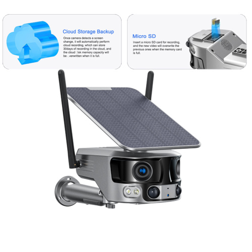 Solar CCTV Rastreamento automático Câmera de segurança ao ar livre IP