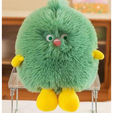 Green hairy monster throw pillow stuffed animal