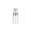 Électroplaste bouteille de sérum en verre rond en verre argent 15 ml