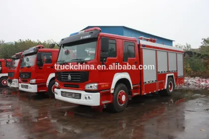 China truck HOWO water fire truck with fire fighting cannon